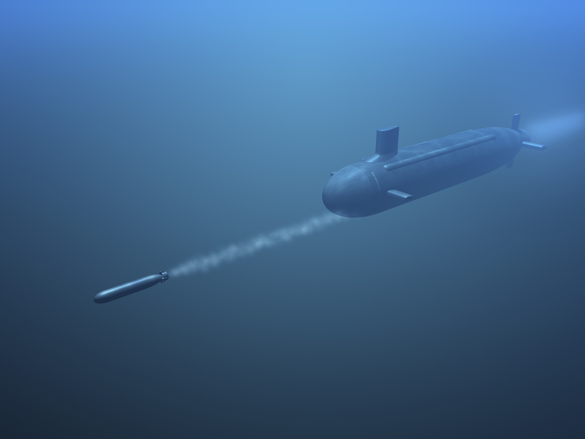 Onderzeeer die een torpedo afvuurt, symbool voor een gerichte doorbraak